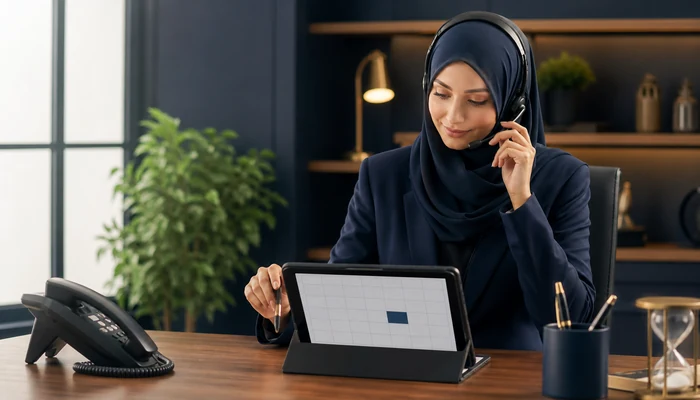 نوبت‌دهی تلفنی هوشمند با تقویم دیجیتال بدون نوشته