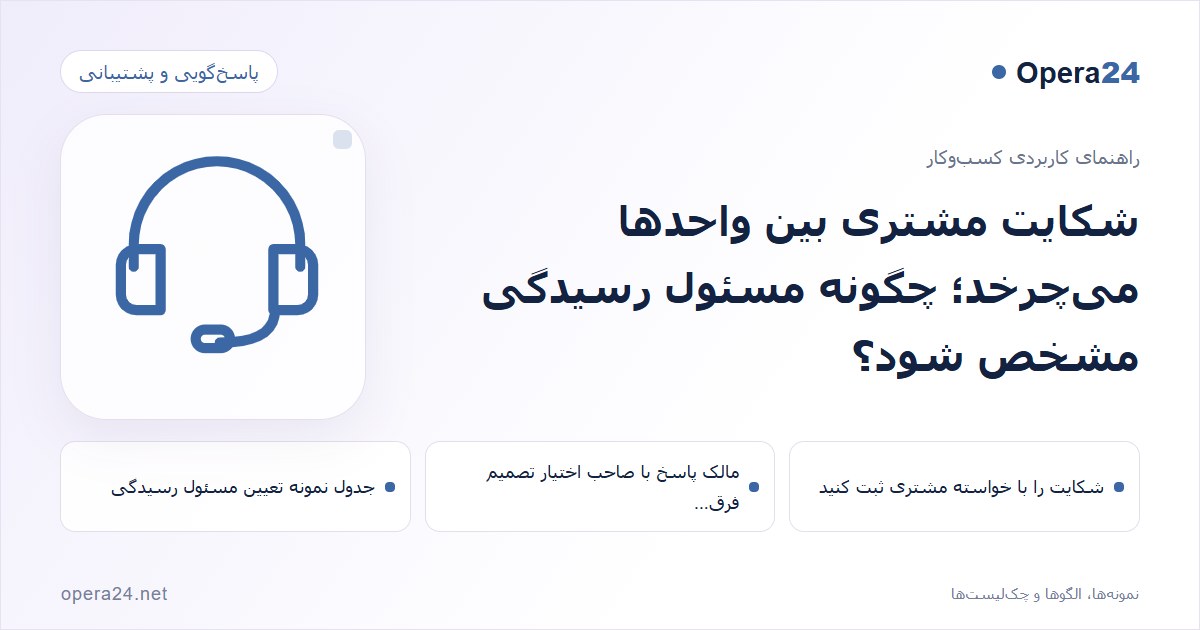 کاور راهنمای شکایت مشتری بین واحدها می‌چرخد؛ چگونه مسئول رسیدگی مشخص شود؟ با طرح پاسخ‌گویی پشتیبانی