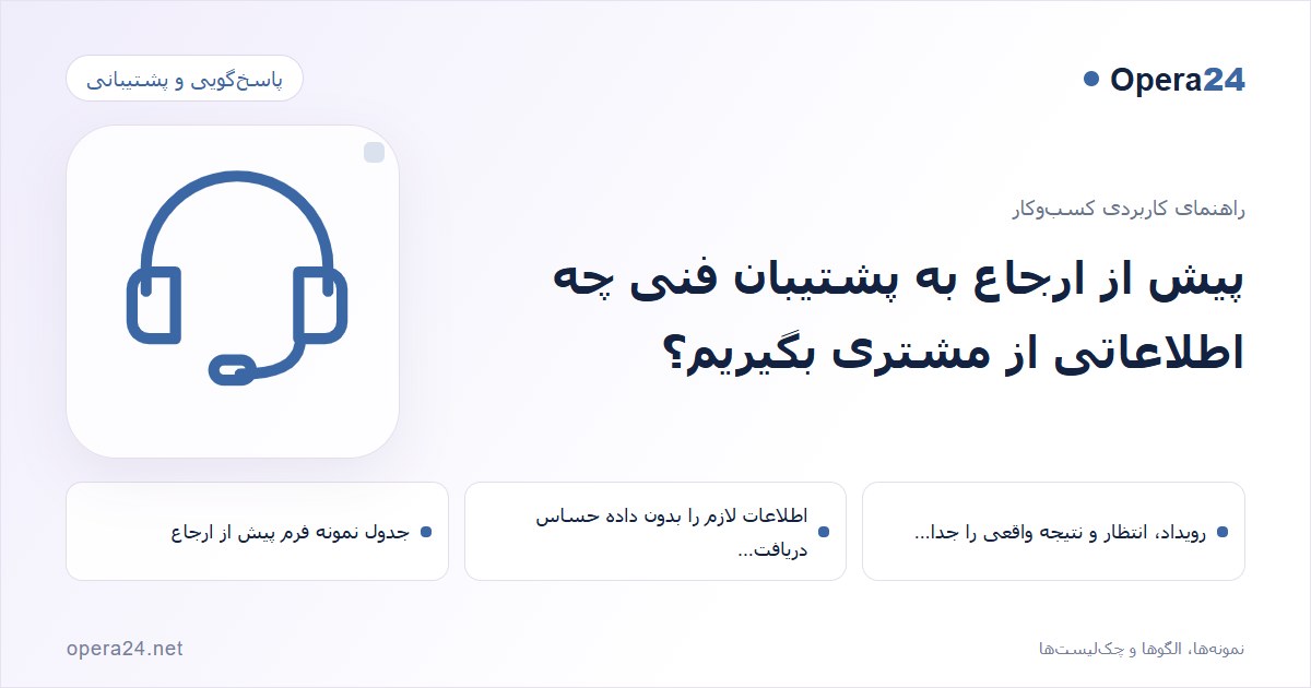 کاور راهنمای پیش از ارجاع به پشتیبان فنی چه اطلاعاتی از مشتری بگیریم؟ با طرح پاسخ‌گویی پشتیبانی